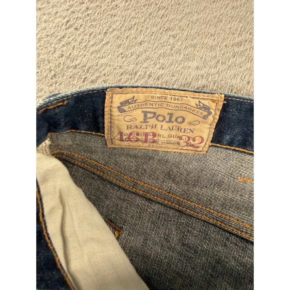 Polo Ralph Lauren Hampton Straight Jeans Mens 46Bx27 Blue Denim Stretch Mid Rise